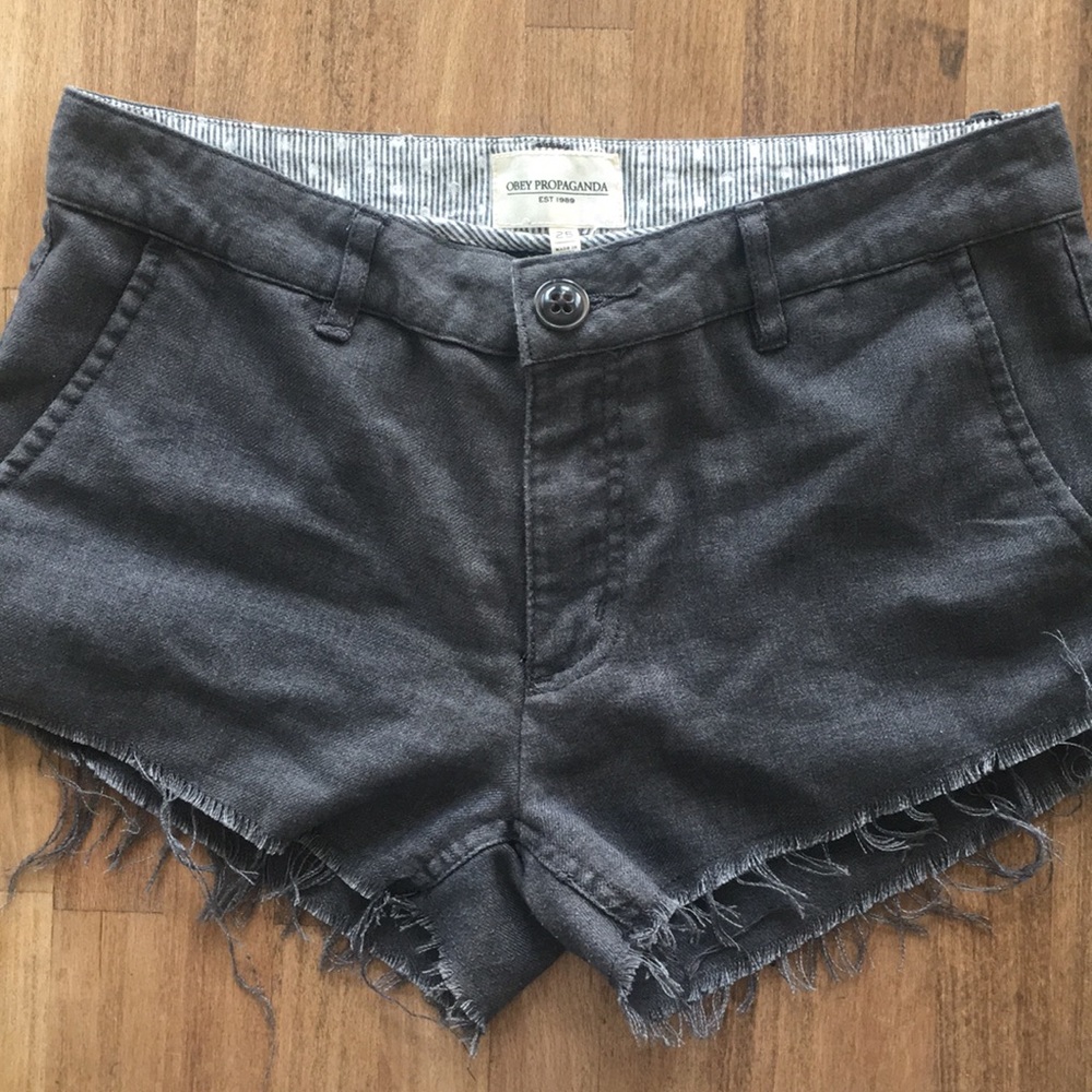 Obey cutoff shorts